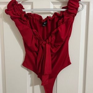 Red Short Sleeve Bodysuit